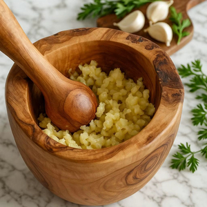 Heavy Solid Wooden Mortar <b>And</b> Pestle <b>Set</b> For Crushing <b>Herbs</b> <b>Spices</b> <b>And</b> Preparing Fresh Herbal Paste - Product Image 1
