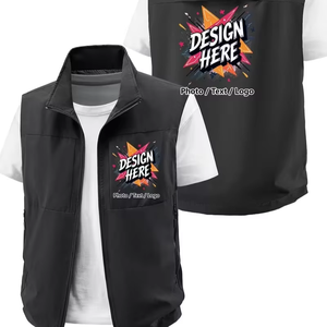Customized Men's Vest Winter Fashion Outdoor Multi-Pocket Sports Photography Casual Sleeveless <b>Jacket</b> Solid Color Waterproof - Product Image 1