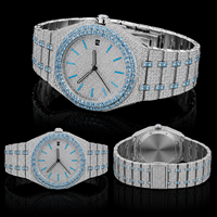 Montre à quartz personnalisable avec cadran en cristal de saphir unique, 41 mm, résistance à l'eau 10 bars, boîtier carré en alliage, bracelet en acier inoxydable