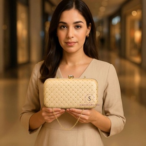 Beautiful Sequins designs <b>Gold</b> Color Clutch Bag Purse Rhinestone Button Closure For Women Wedding Party Elegant Handbag - Product Image 6