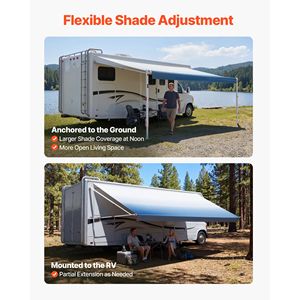Kit complet d'auvent manuel pour camping-car, 18,12 pieds, cadre en aluminium rétractable, tissu PVC imperméable pour le camping en plein air - Product Image 3