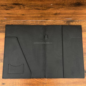 Organizador de documentos con patrón de tablero a cuadros, Cartera de cuero genuino de negocios, carpetas de archivos personalizadas de papel A4 para entrevistas - Product Image 6