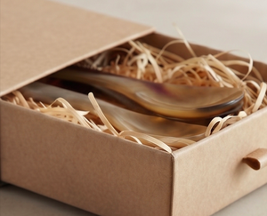 Ensemble de cuillères artisanales à grande tête de corne et petite poignée, polies à la main, pour salade, ustensiles de cuisine, vaisselle de table et hôtellerie - Product Image 5