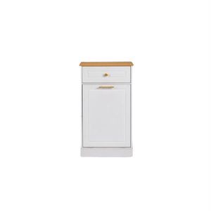 FCH White Kitchen Trash Can Cabinet with 1 Door 1 Drawer 1 Space for Dirty Clothes Bags Garbage Storage Solution - Product Image 3