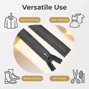 Black Close-End Nylon Zipper Heavy Duty Durable Garment Accessory for <b>Dresses</b> Skirts and Apparel Manufacturing - Product Image 3