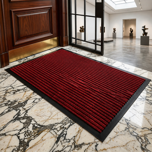 Alfombra de Entrada de Lujo Resistente con Diseño Acanalado de Lana/Seda, Reversible con Base de Yute, Lavable para Uso en Interiores y Exteriores - Product Image 3