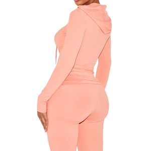Veste de yoga patchwork personnalisée pour femme, col montant, coupe ajustée, haut de sport avec poche, protection solaire, grandes tailles disponibles - Product Image 3