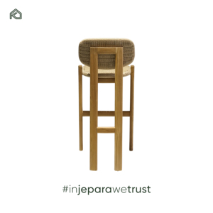 Tabouret de bar en teck de qualité supérieure, style moderne minimaliste, pour salon et salle à manger, écologique, robuste et durable - Amira - Product Image 2