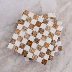 ชุดจานรองแก้วฝังลายกระดูกสัตว์ ทำมือ ลายดอกไม้ เป็นมิตรกับสิ่งแวดล้อม ทนทาน ปรับแต่งได้ จานรองแก้วตกแต่งทำมือ - Product Image 4