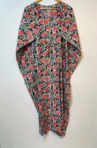 Nuevo Kaftán con Estampado Animal, Cuello en V, con Cordón Ajustable, de Algodón Suave Indio, con Encaje, Largo, para Playa o Dama de Honor - Product Image 4