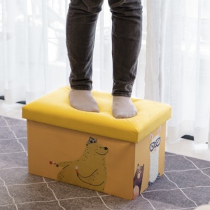 MA04.1 <b>Foldable</b> Ottoman Storage <b>Box</b> for books kid toys sundries OEM Customized Factory Price home storage & organization - Product Image 5