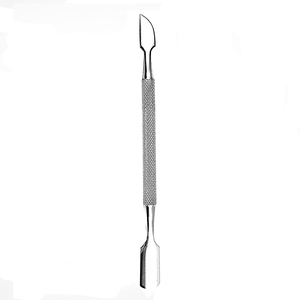 Empujador de cutículas de alta calidad con acabado espejo, diseño de doble punta, acero inoxidable, cuchilla angular profesional. - Product Image 1