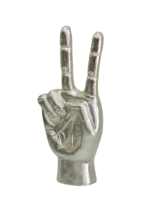 Escultura Artesanal de Aluminio con Signo de Paz, Figura Decorativa Moderna con Dedos en Forma de Gesto, Estatua Artística para Decoración de Mesa en Hogar u Oficina - Product Image 4