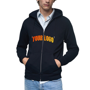 Sweat-shirt à capuche zippé pour homme, en coton French Terry, coupe décontractée, avec logo imprimé sur le devant, collection automne 2026, le plus vendu, en promotion - Product Image 1