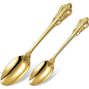 Nouvel ensemble de couverts élégant avec finition dorée et motif feuille pour réceptions royales, équipement de cuisine de grande taille de qualité supérieure - Product Image 3