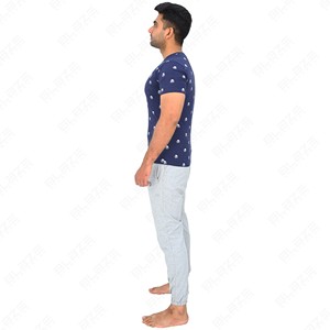 Ensemble de vêtements de sport de fitness pour hommes à impression personnalisée décontracté couleur unie deux pièces t-shirt short taille XL pour les survêtements d'été en coton - Product Image 2