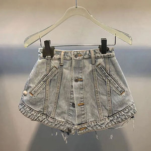 Shorts en jean pour femme à prix d'usine, confortables, taille mi-haute, coupe droite personnalisée, séchage rapide, avec poches, pour l'été - Product Image 2