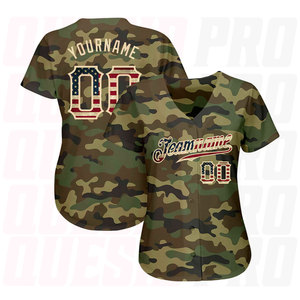 เสื้อเบสบอลลายพรางสไตล์วินเทจปักลายธงชาติอเมริกา แคนาดา สำหรับเด็กผู้หญิง ผ้าโพลีเอสเตอร์ลายเส้นเล็ก สีครีม ของแท้ - Product Image 3