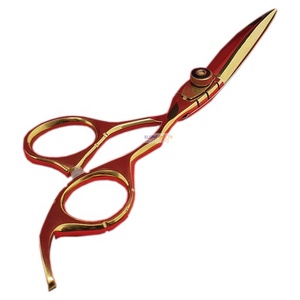 กรรไกรตัดผมสแตนเลสแบบมืออาชีพอุปกรณ์เสริมความงามกรรไกรตัดผมชุบทอง - Product Image 2