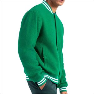 Customized Logo <b>Men</b> Varsity <b>Jacket</b> Solid Color High Quality Pakistan Made Best Price Winter Wool Patchwork Cartoon - Product Image 3