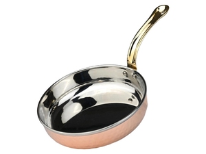 La poêle à frire est une poêle à frire avec un revêtement en cuivre à l'extérieur et en acier inoxydable à l'intérieur. Cette combinaison est populaire parce que... - Product Image 3