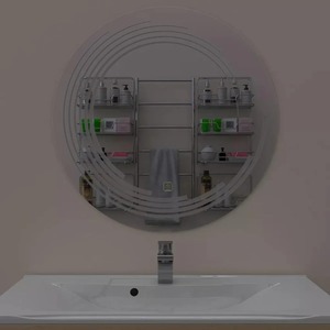 LED Bathroom Mirror 24x24 Inches Touch Sensor Adjustable Light Smart <b>Memory</b> Function Scandinavian <b>Wall</b> Mirror - Product Image 2
