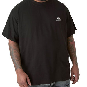 เสื้อยืดโอเวอร์ไซส์สีดำสั่งทำขายส่งสำหรับผู้ชาย ผ้าฝ้าย 100% หนัก 300 กรัม ทรงหลวมไหล่ตก สไตล์ลำลอง สำหรับงานพิมพ์ลาย - Product Image 1