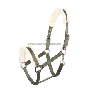 Cómodo suave acolchado de piel sintética Nylon Horse Halter en colores vibrantes y tamaños personalizados Lujo Matt Silver hardware Halter Horse - Product Image 4