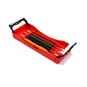 Kit d'instruments manuels pour composites dentaires avec poignée en silicone, cassette de stérilisation, instruments chirurgicaux dentaires restauratifs - Product Image 2