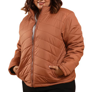Chaquetas Acolchadas de Color Sólido para Mujer, Más Vendidas, Impermeables, Resistentes al Viento, Forradas de Nailon, con Logotipo Personalizado - Product Image 1