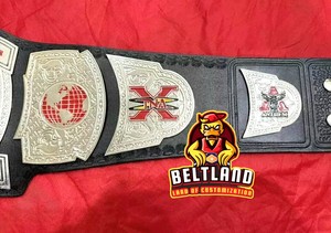 เข็มขัดแชมป์มวยปล้ำ Beltland TNA X Division ขนาดผู้ใหญ่ ปรับแต่งได้ ทนทาน ผลิตจากโลหะผสมสังกะสี อุปกรณ์ศิลปะการต่อสู้แบบคาดเอวสูง - Product Image 2