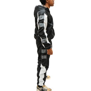 Ensemble de jogging unisexe décontracté d'été avec capuche et fermeture éclair quart, en nylon 2-en-1, coupe-vent, survêtement grande taille, couleur unie, respirant - Product Image 2