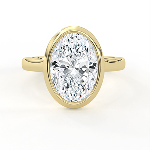 แหวนหมั้นเพชรทรงรี 3.08 กะรัต เพชรเลี้ยงในห้องปฏิบัติการ ทองคำแท้ 14K 18K ประดับแบบ Bezel Set ดีไซน์เรียบหรู แหวนแต่งงานสำหรับผู้หญิง - Product Image 2