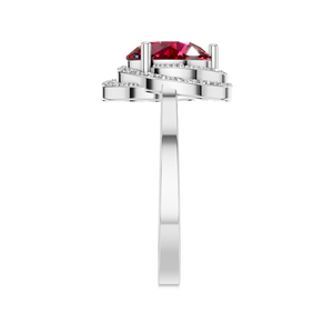 Igi ได้รับการรับรอง925สเตอริงสีขาวทองทับทิมฮาโลแบบคลาสสิกแหวน2.5กะรัตสำหรับงานแต่งงานงานหมั้น - Product Image 2