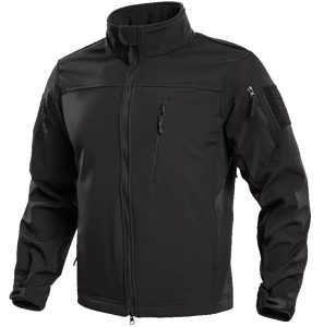 Unisex Tactical Softshell Bomber <b>Jacket</b> <b>Fleece</b> <b>Lined</b> Waterproof Windproof Hooded Full Zip Winter Outdoor Coat for Hiking Pockets - Product Image 1