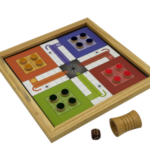 ชุดเกมกระดานไม้ลูโดและสเนคแอนด์เลดเดอร์ |   เกมกระดานไม้บีชแฮนด์เมดสำหรับครอบครัว ของเล่นเสริมพัฒนาการสำหรับเด็ก - Product Image 1