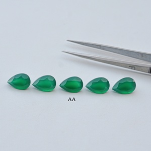 Piedra Preciosa Suelta de Ónice Verde Natural de Alta Calidad, Corte Facetado en Forma de Pera de 9 mm y 11 mm, a Precio de Fábrica, Libre de Impuestos, Entrega Internacional - Product Image 3