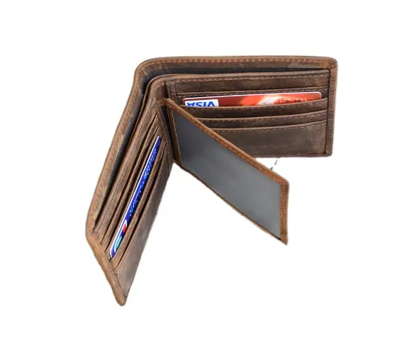 Hot Sale Leather Wallet, Purse Money And Card Holder, Best Gift For Men Brown Portable Wallet Credit Card Holder Purse
