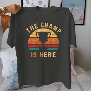 Trofeo THE CHAMP IS HERE Camiseta de algodón puro para mujer ajuste cómodo - Product Image 2