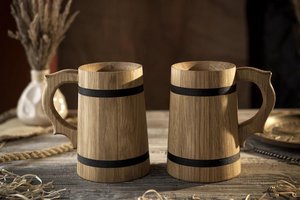 Taza de Té y Café de Madera Natural, Hecha a Mano, Estilo Rústico, Vaso Duradero de Madera para Cerveza, para Uso Diario en la Cocina y el Bar - Product Image 1