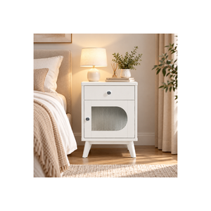 Collection EVEREST, meubles de chambre à coucher modernes en bois de pin massif, rangement fonctionnel, table de chevet en bois - Product Image 1