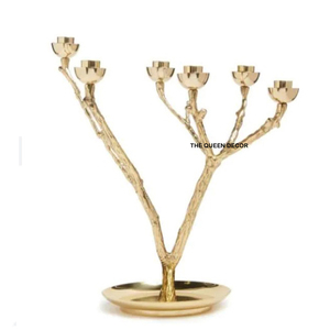 Ensemble de deux porte-bougies en métal antique finition or, éclairage d'intérieur, qualité exclusive, porte-bougies pour la maison et le jardin - Product Image 2