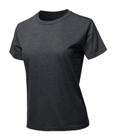T-shirt décontracté Thaniaeil Sports pour femme, col rond, coupe ajustée, 100 % polyester, couleur unie, tissu jersey, manches courtes