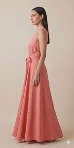 Vestido sin mangas hasta la rodilla para mujer, sin cuello, silueta en A, patrón liso, transpirable, para fiesta de verano, diseño personalizado - Product Image 2