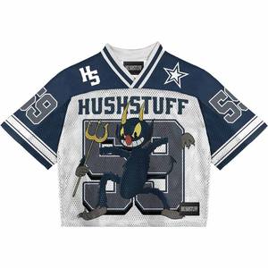 Camiseta Gráfica Oversize de Malla Personalizada Estilo Boxy, Camiseta Corta de Fútbol Americano, Estilo Streetwear - Product Image 5