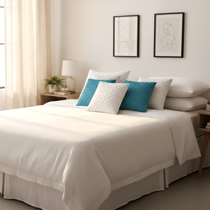 SOGA Ensemble de 6 housses de coussin décoratives bleu marine et blanc pur de 45 cm, motif vague festonnée, pour canapé ou chambre à coucher - Product Image 5