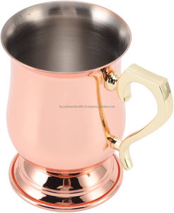 Taza de Cobre Pulida Hecha a Mano, Estilo Clásico, Artesanía Tayyab para Hoteles, Restaurantes, Regalos Empresariales de la India - Product Image 4