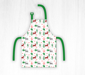 Sai Impex Modern Printed <b>Apron</b> Red Gray Christmas Trees Pattern 100% Cotton Anti- Washable for Kitchen Hotel Restaurant Use - Product Image 2