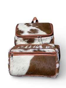 Stylish Hair On Leather <b>Backpack</b> Handmade Cowhide Fur Bag Travel School <b>Backpack</b> Luxury Fashion Bag for Women Men LHBP-0059 - Product Image 2
