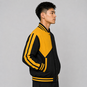 Veste de baseball pour homme, veste varsity, veste en laine, broderie personnalisée, boutons pression, streetwear, veste décontractée d'hiver - Product Image 4